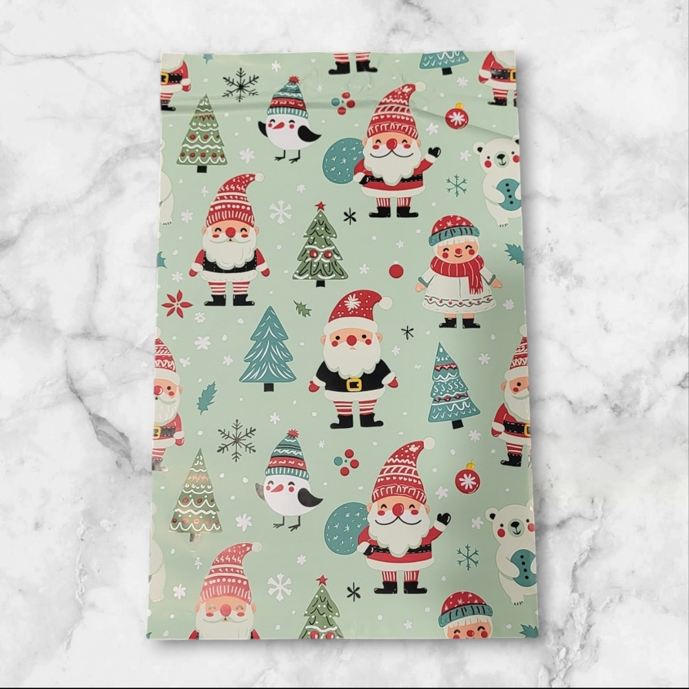 8 ct Santa Poly mailers  For Putting Gifts In Under The Tree